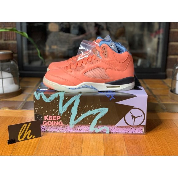 Size 7y/8.5w Air Jordan 5 Retro “DJ Khalid We The Best Crimson Bliss” Athletic S - Picture 1 of 7